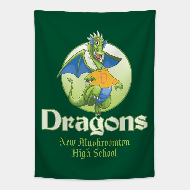 New Mushroomton High School Dragons Tapestry by hauntedjack