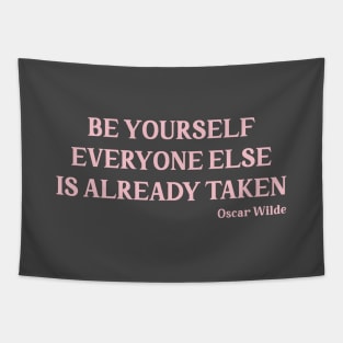 Oscar Wilde quote, pink Tapestry