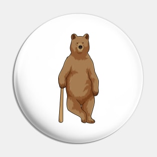 Bear at Baseball with Baseball bat Pin