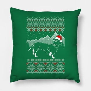 DACHSHUND UGLY CHRISTMAS SWEATER DESIGN Pillow