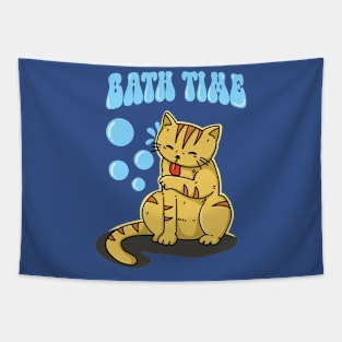 Bathing Cat Tapestry