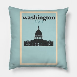 Washington Poster Design Pillow