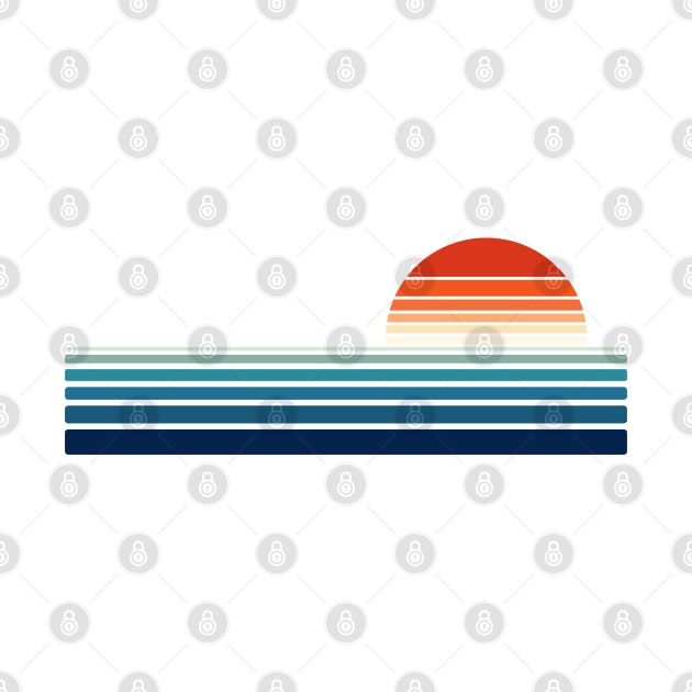 Minimalist, Geometric Retro Ocean Sunrise I by Insightly Designs