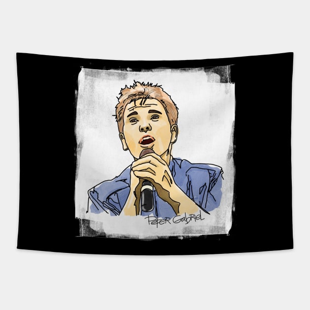 Peter Gabriel Frame Color Tapestry by GLORIADEWATA