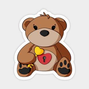 Key To My Heart Heart Teddy Bear Magnet