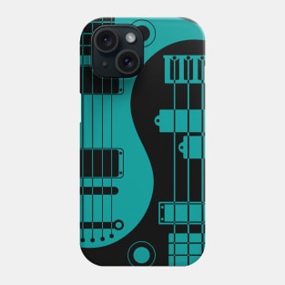 Blue and Black Guitar Bass Yin Yang Phone Case