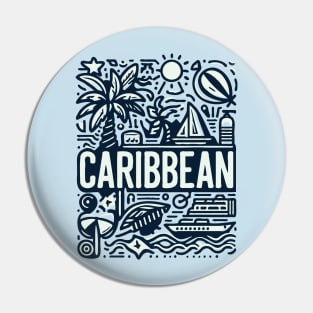 Vintage Caribbean Typography Design Pin