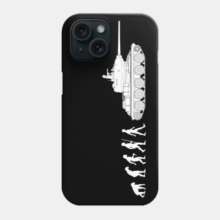 Humorous design on the theme of evolution and tanks Phone Case