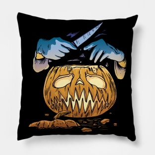 Halloween Pumpkin Scary Face Spooky Serial Killer Pillow