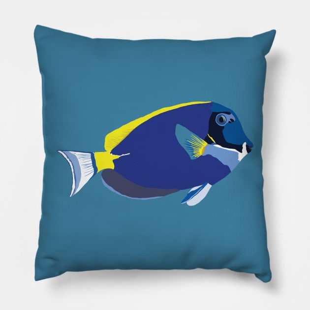 Blue Fish Pillow by ElviaMontemayor