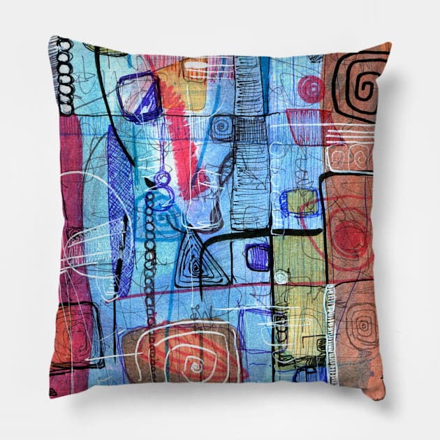 Open Abstract 1 Pillow by AleHouseDrae