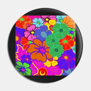 bright colorful retro flower pattern Pin