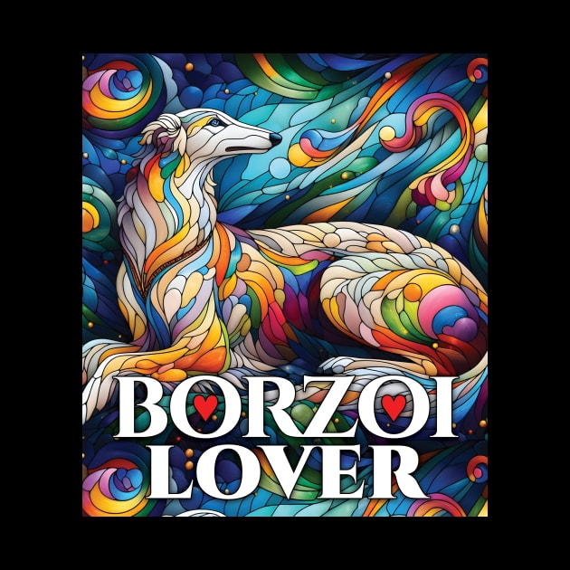 Borzoi lover, stained glass. I love borzois. by MrPila