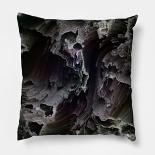 Black  Marble Rainbow Stone Abstract Pillow