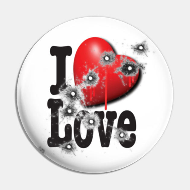 Heart Series Love Bullet Holes In Paintings Acrylic Pin