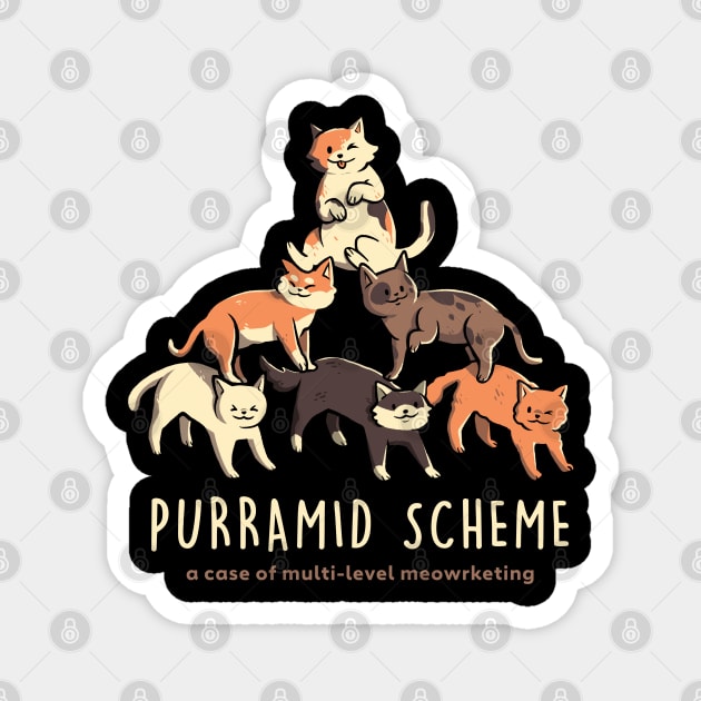 Purramid Scheme - Funny Cute Cat Gift Magnet by eduely