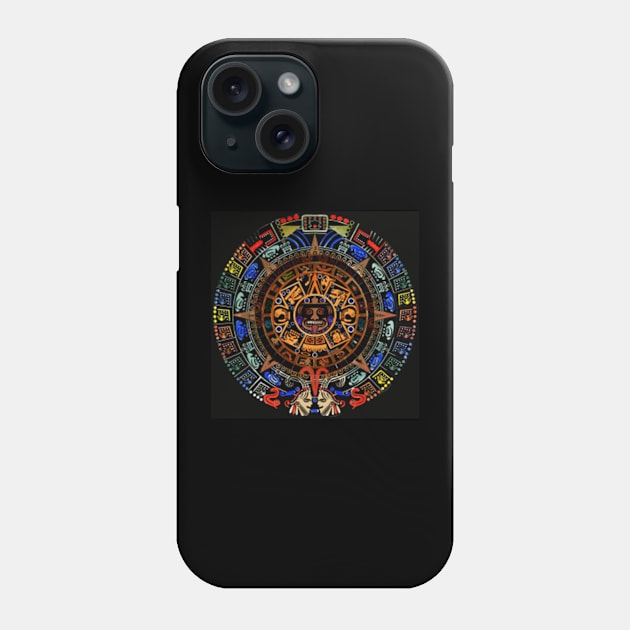 Colorful Mayan calendar Phone Case by junochaos