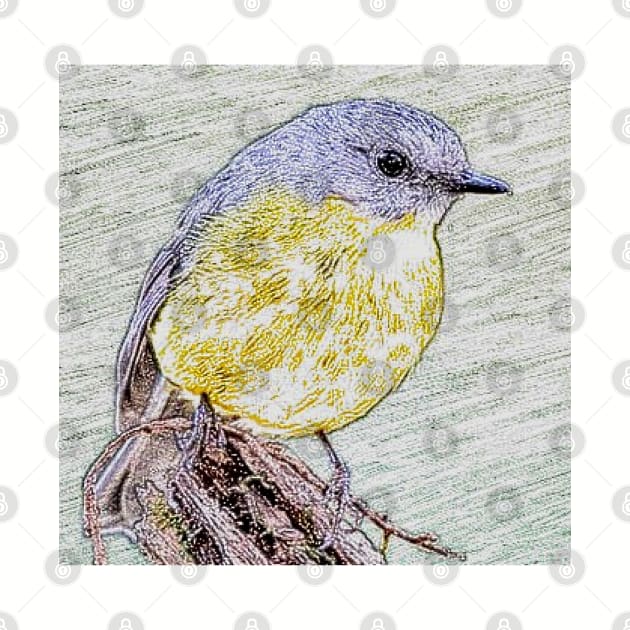 Eastern Yellow Robin by Glenn Landas Digital Art