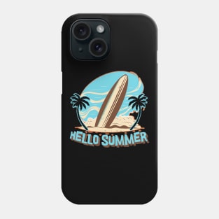 Hello Summer Bye School Vintage Funny Surfer Riding Surf Surfing Lover Gifts Phone Case