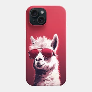 Funny And Cool Llama Wearing A Pink Sunglasses Pillow Phone Case