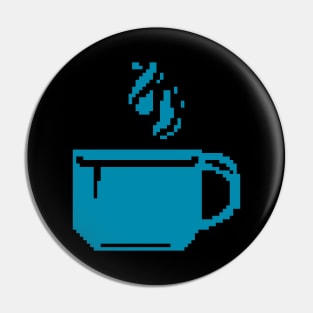 Blue cup pixel art Pin