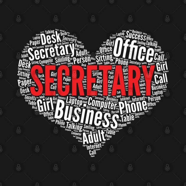 Secretary Heart Shape Word Cloud Design graphic by theodoros20