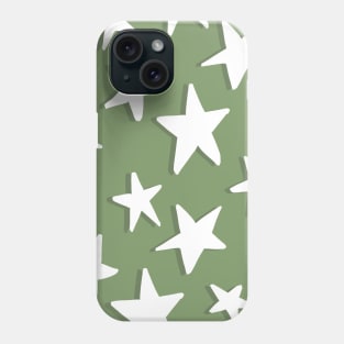 Sage and Olive Green Sketchy Stars Phone Case