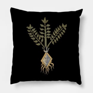 Human Roots Herbal Medieval Plant Lover Romantic Spiritual Art Pillow