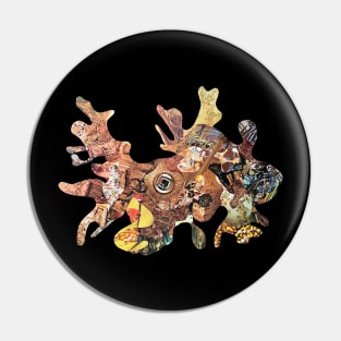 Abstract Gold Collage Pin