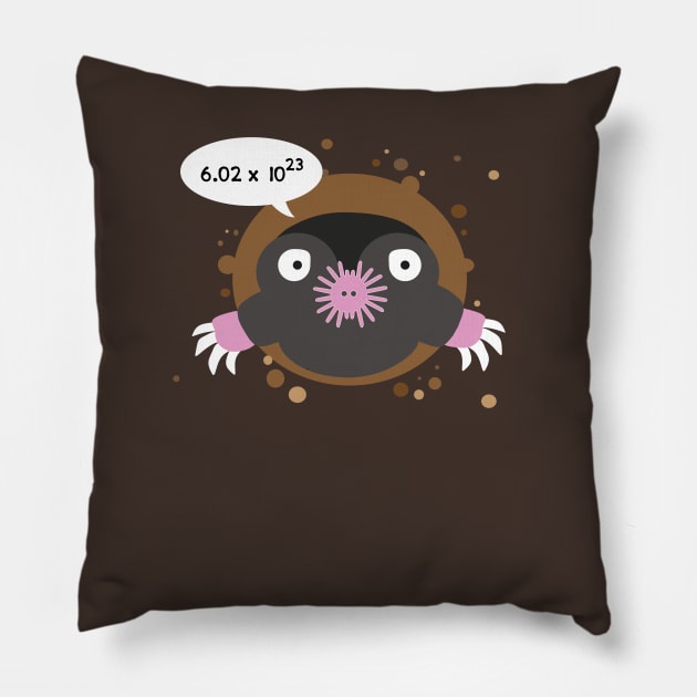 Funny Mole Day: Avogadro's Number Chemistry Shirts Pillow by teemaniac