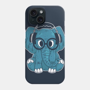 Cute Baby Elephant Listening to Music Phone Case