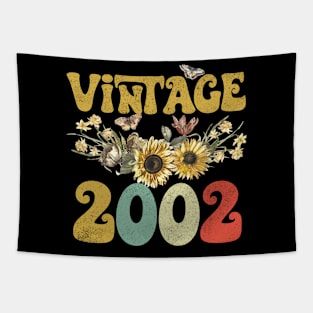 Vintage 2002 Sunflower Floral Retro Groovy 21st Birthday Tapestry