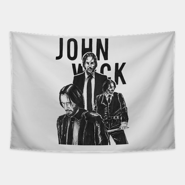 Keanu Reeves in the John Wick! Tapestry by Nickoliver