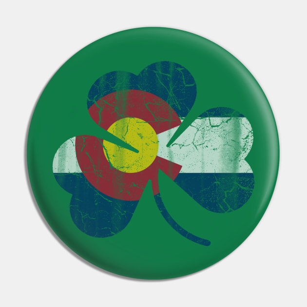 Colorado Flag Shamrock Irish St Patrick's Day Pin by E