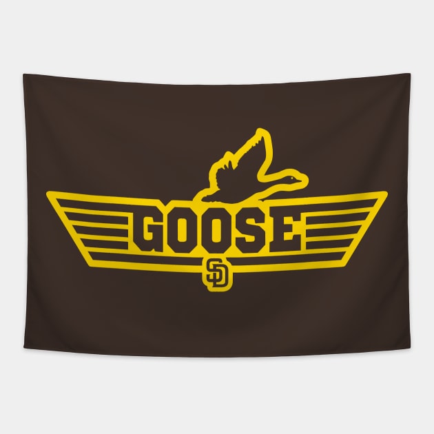 Padres Topgun Goose Yellow Tapestry by EnolaReven