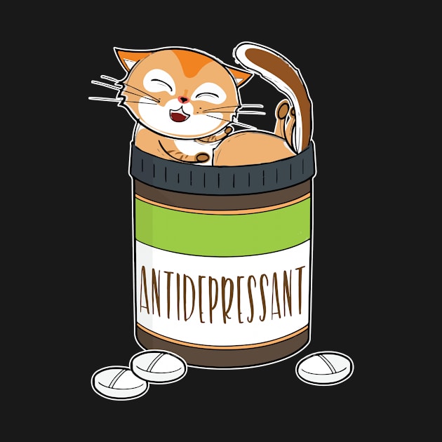 Antidepressant Cat Anxiety Cute Kitten Pills by Zone32