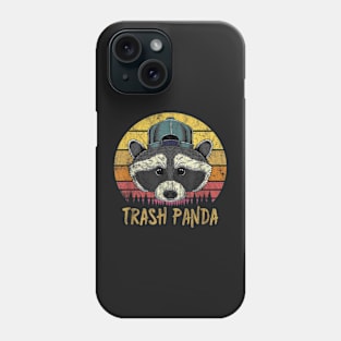 Raccoon Trash Panda Retro Sunset Funny Vintage Graphic Print T-Shirt Phone Case