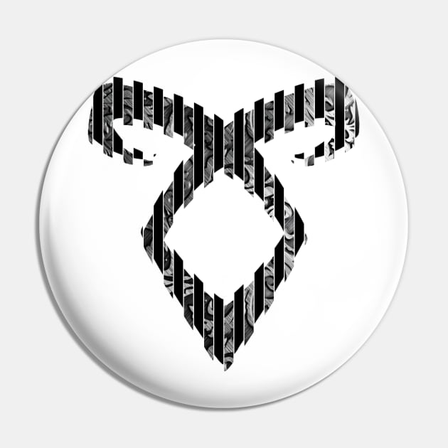 Shadowhunters rune / The mortal instruments - Angelic power rune (lines divided with metallic flowers texture) - Clary, Alec, Jace, Izzy, Magnus - Mundane Pin by Vane22april