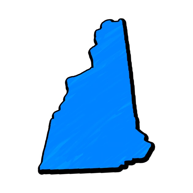 Bright Blue New Hampshire Outline by Mookle