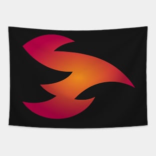 Cranberry Orange Abstract Flying Fire Dragon Design Tapestry