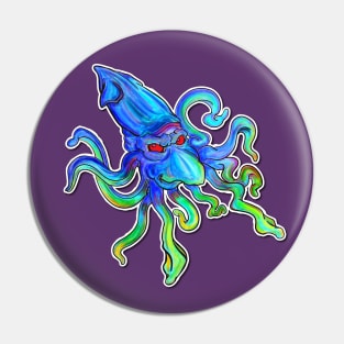 Psychedelic Squid Pin