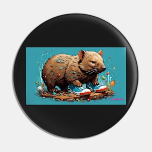 Wombat wearinig shoes Pin