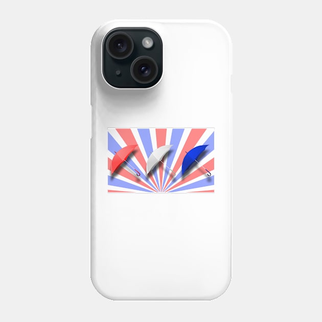 Red White And Blue Stripes With Umbrellas Phone Case by NeavesPhoto