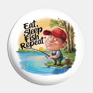 Eat Sleep Fish Repeat Cute Pin