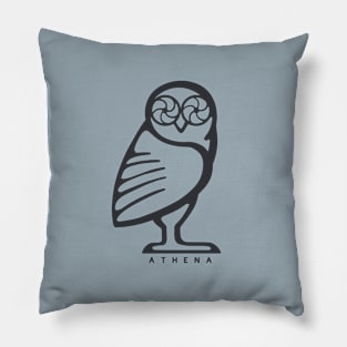 Athena owl. Design for ancient Greece fans in dark ink Pillow