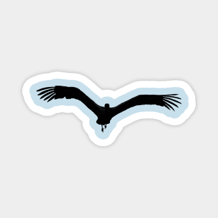 White Stork Bird In Flight Vector Black Silhouette Magnet