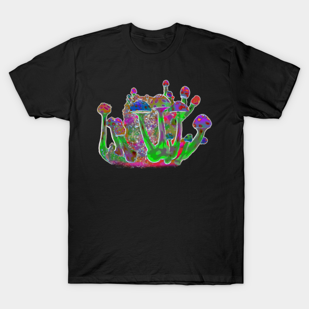 Trippy Cave Shrooms - Colorful - T-Shirt