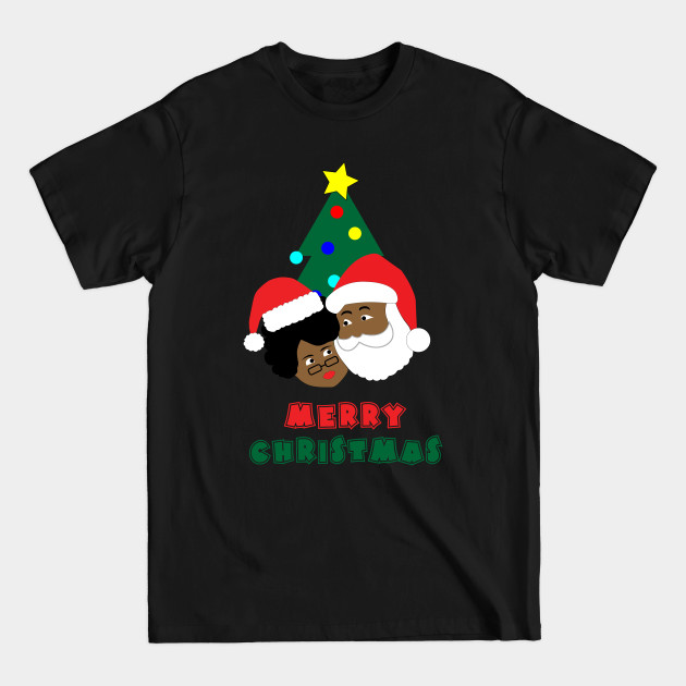 Discover Black Santa and Mrs. Claus Merry Christmas - Black Santa Claus - T-Shirt