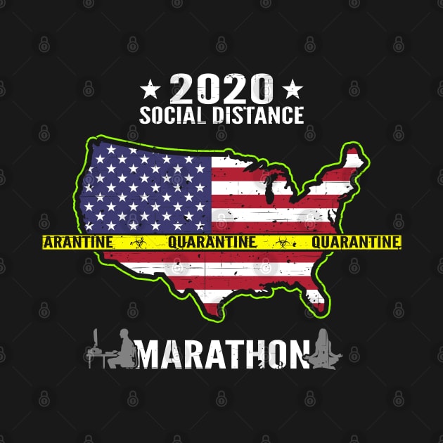 Quarantine 2020 Social Distance Marathon Novelty by Capital Blue