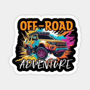 Offroad Adventure Retro colorful design. Magnet
